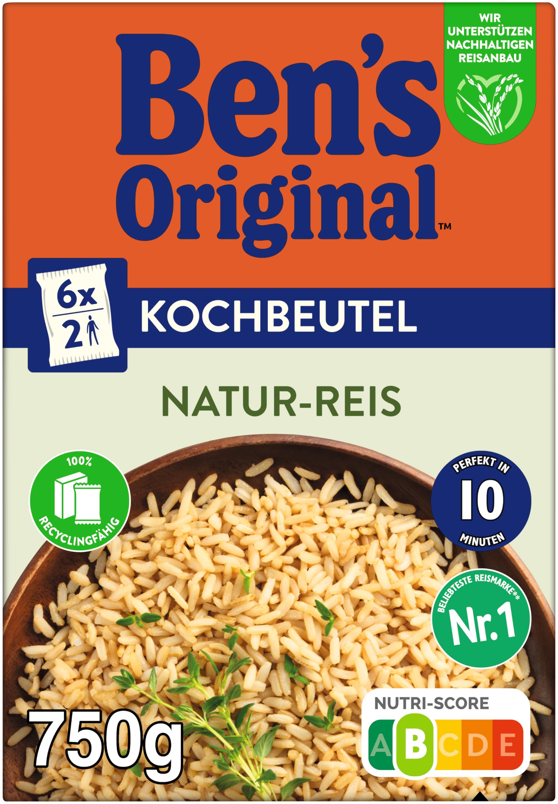 BEN'S ORIGINAL™ Natur-Reis im Kochbeutel 6x1kg